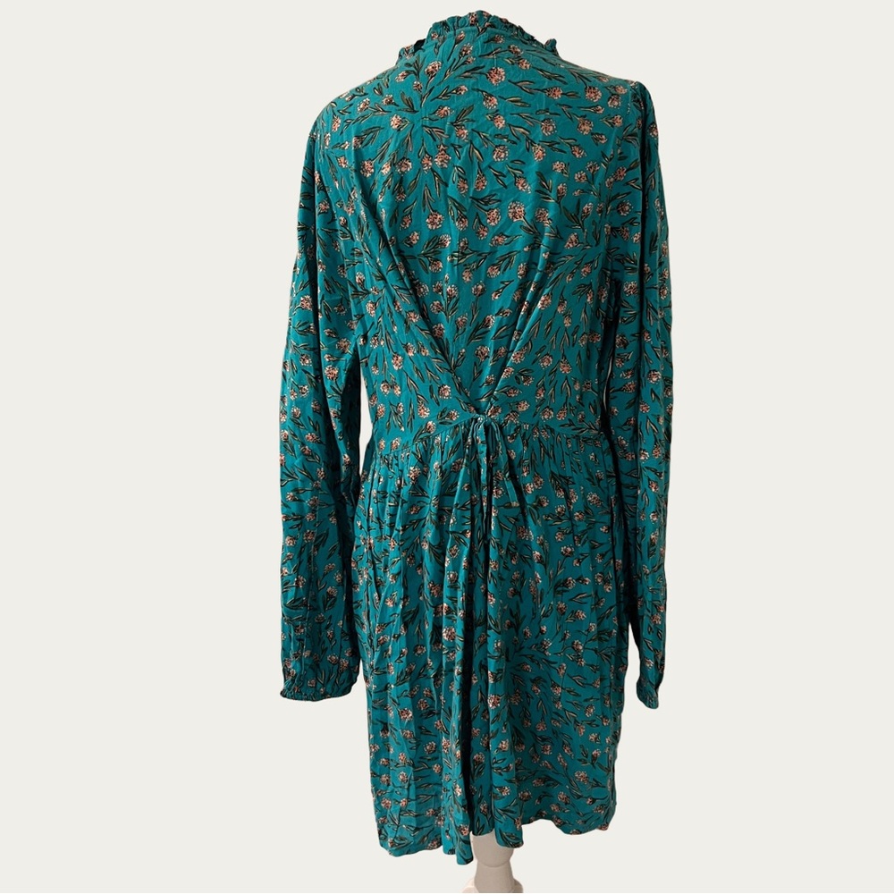 XIX Palms Teal Floral Flowy Puffy Sleeve Boho Dress Medium‎ - Picture 4 of 12